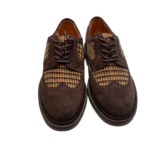 Ralph Lauren Asher Wool & Suede Wingtip Oxford Shoes Unisex Men 6 Womens 7.5 NEW - Picture 2 of 7